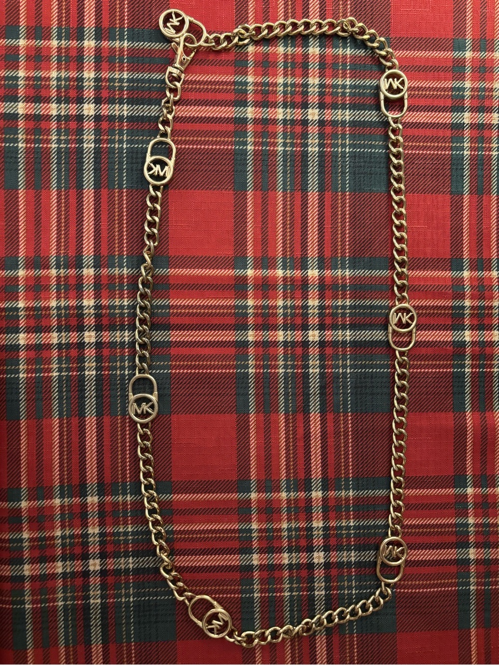Michael Kors Gold Chain Strap with MK Logo Accents